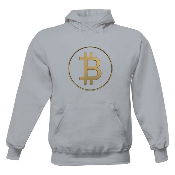 Pánská mikina s kapucí Just Hoods s potiskem Bitcoin zlatý kruh2