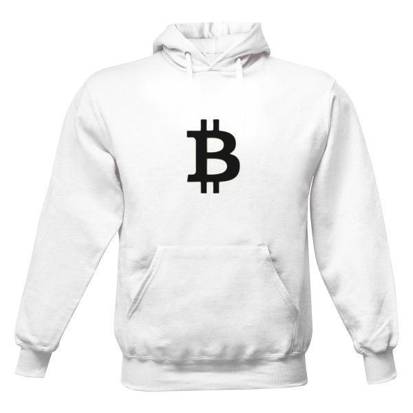 Pánská mikina s kapucí Just Hoods s potiskem Mikina logo bitcoin
