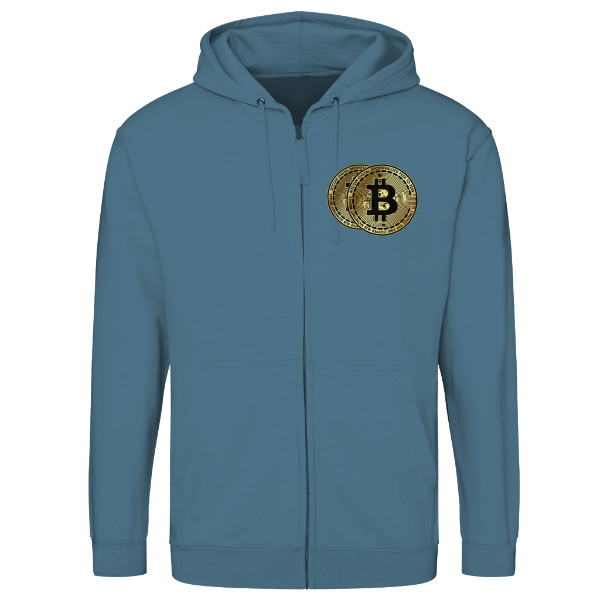 Mikina na zip unisex s potiskem Mikina mince bitcoin